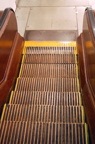 Macy*s wooden escalator New York City 